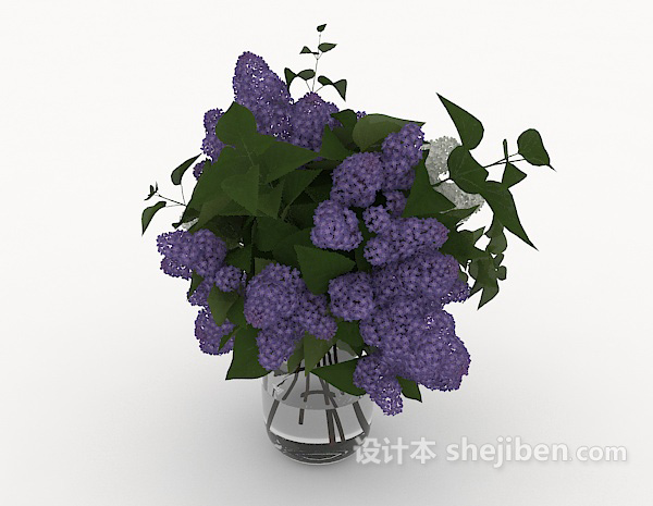 紫色花朵摆设