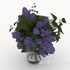 紫色花朵摆设3d模型下载
