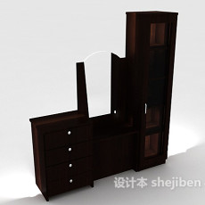 中式简约家居衣柜3d模型下载