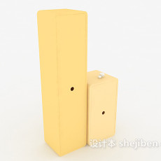 鹅黄色衣柜3d模型下载