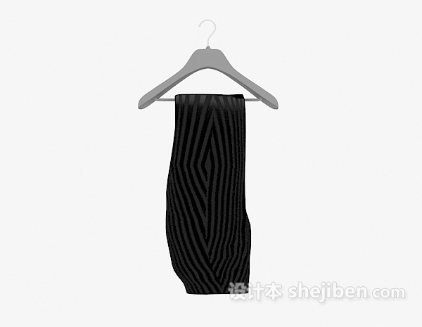现代风格黑色围巾3d模型下载