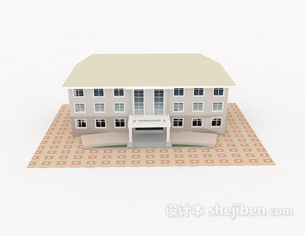 现代风格家庭别墅3d模型下载