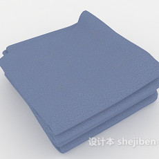 蓝色浴巾3d模型下载