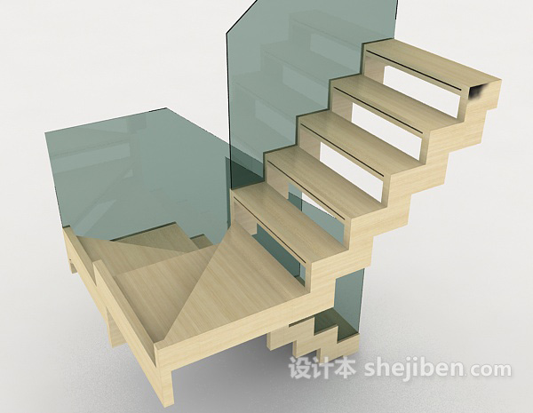 设计本家居折角楼梯3d模型下载