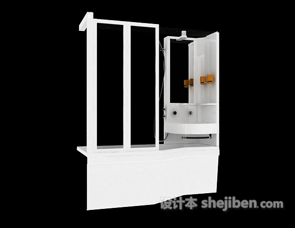 现代风格家庭浴室结构3d模型下载