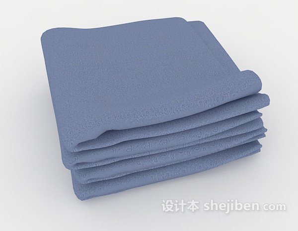 免费蓝色浴巾3d模型下载