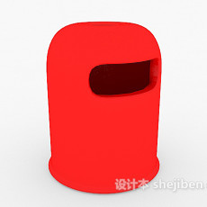 红色垃圾桶3d模型下载
