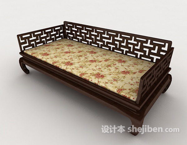 中式复古单人床