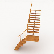现代家居实木楼梯3d模型下载