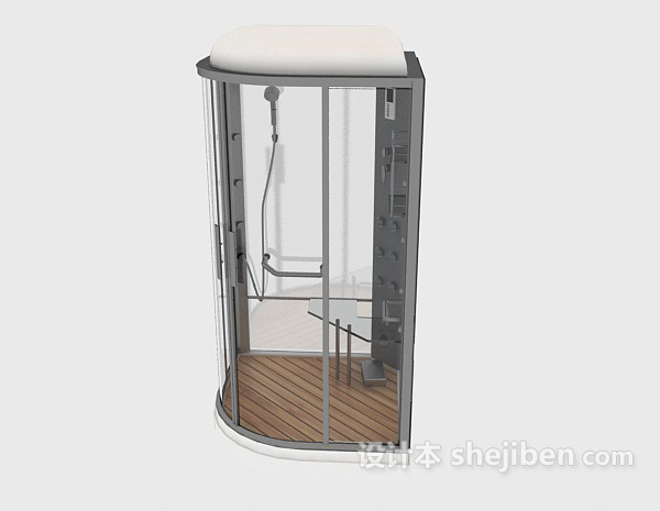 设计本独立玻璃浴室3d模型下载