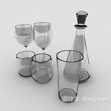玻璃酒杯3d模型下载