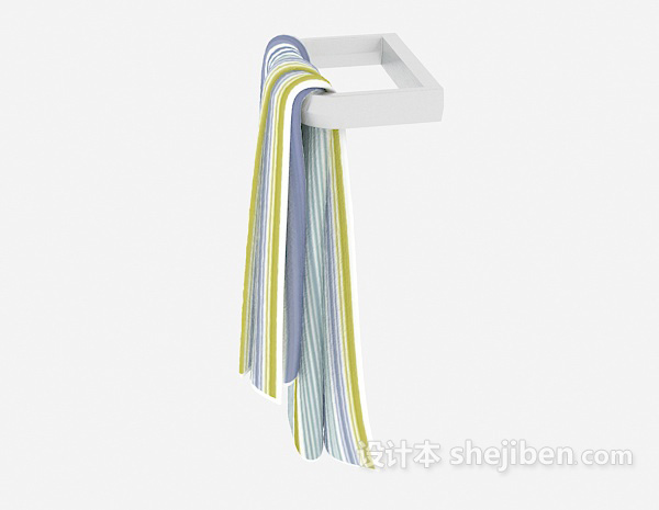 设计本条纹毛巾3d模型下载