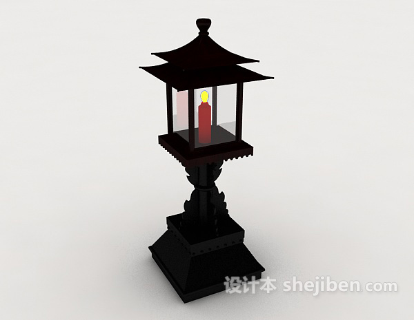 免费中式庭院灯3d模型下载