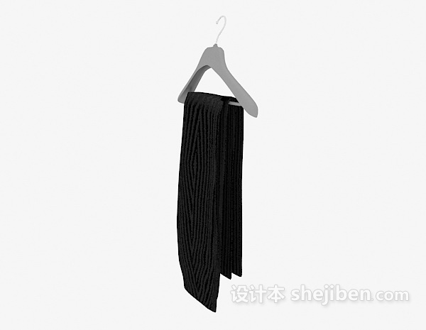 设计本黑色围巾3d模型下载