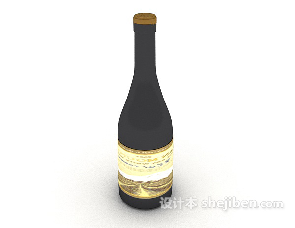 免费玻璃红酒瓶3d模型下载