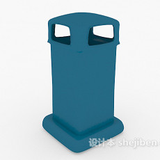 蓝色垃圾箱3d模型下载