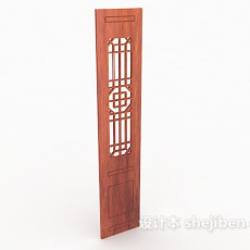 中式传统房门3d模型下载