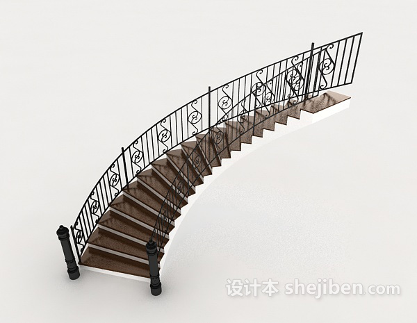 别墅间楼梯3d模型下载