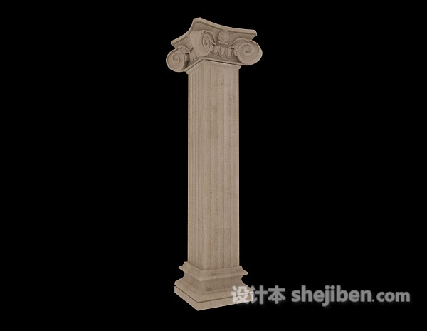 欧式风格罗马石柱3d模型下载
