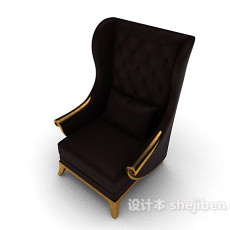 欧式风格高档单人沙发3d模型下载