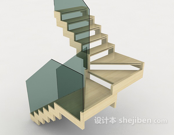 家居折角楼梯3d模型下载