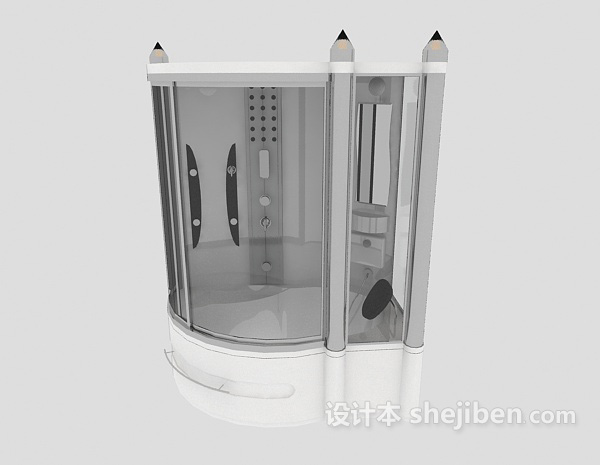 现代风格独立家庭浴室3d模型下载