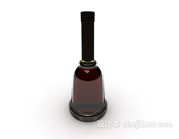 现代风格一支红酒3d模型下载