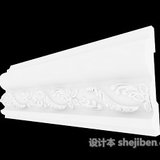 白色雕花石膏线3d模型下载
