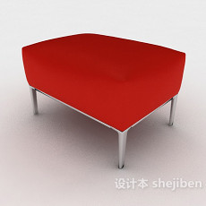 红色沙发凳3d模型下载