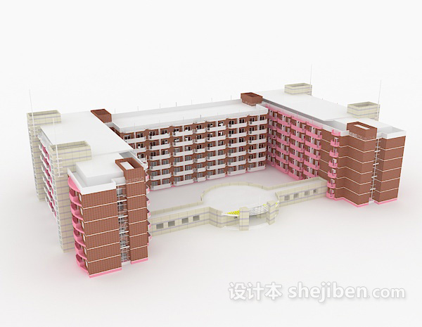 学校建筑3d模型下载