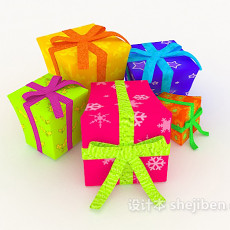 多彩礼物盒3d模型下载