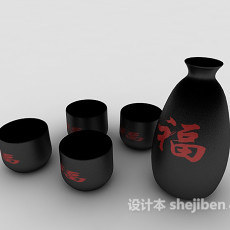 中式风格酒具3d模型下载