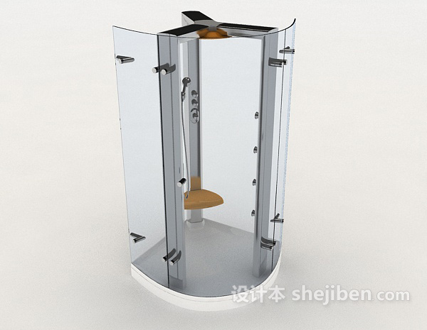 现代风格家居玻璃沐浴房3d模型下载