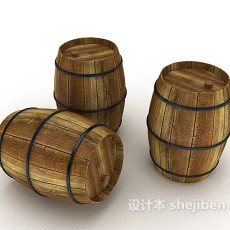 酿酒实木酒桶3d模型下载