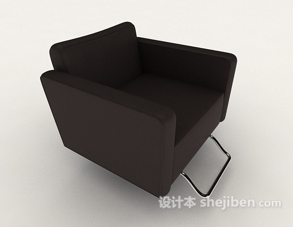 设计本棕色现代休闲椅3d模型下载