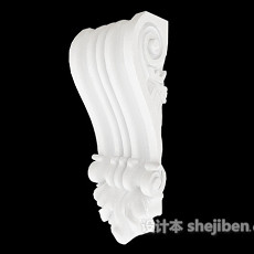 白色雕花构件3d模型下载