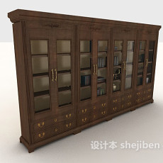 大型欧式书柜3d模型下载