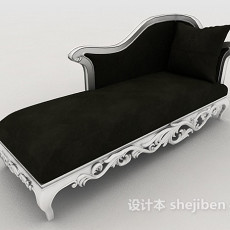 欧式黑色休闲沙发3d模型下载