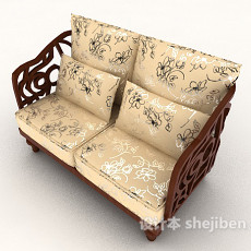 新古典双人沙发3d模型下载