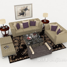 现代居家组合沙发3d模型下载