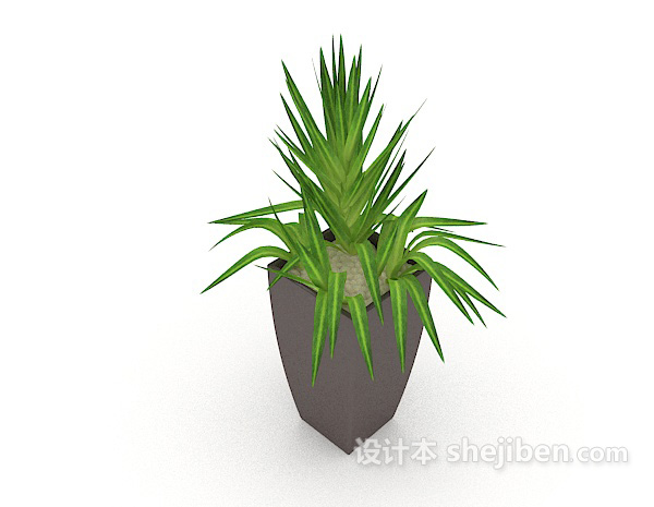 办公室绿化盆栽3d模型下载