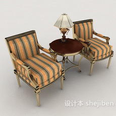 欧式条纹家居椅3d模型下载