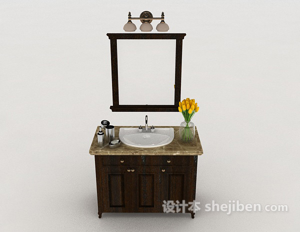 欧式风格家居浴室柜3d模型下载