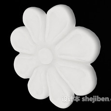 白色欧式石膏灯盘3d模型下载