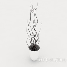 室内装饰性盆栽3d模型下载