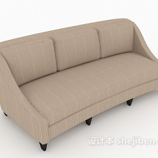 灰色系三人沙发3d模型下载