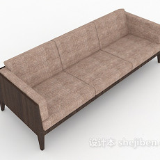 新中式简单多人沙发3d模型下载