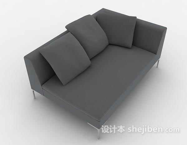 现代灰色单人沙发