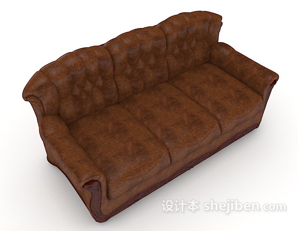 棕色皮质高档沙发