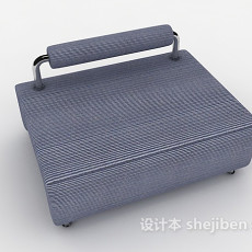 蓝色沙发凳3d模型下载
